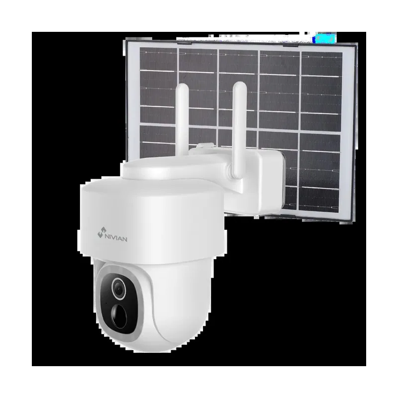 Nivian Smart Cámara Pt Motorizada 3mp 2k Wifi 2.4 Ghz Nvs-ipc-08s-batsolar-l