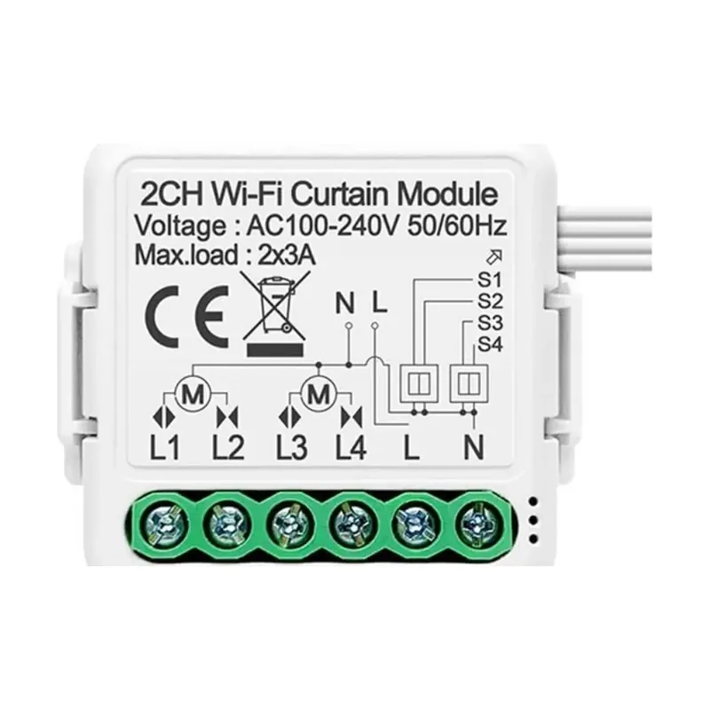 Avatto Interruptor Doble Wifi Persianas Tuya N-csm01-2
