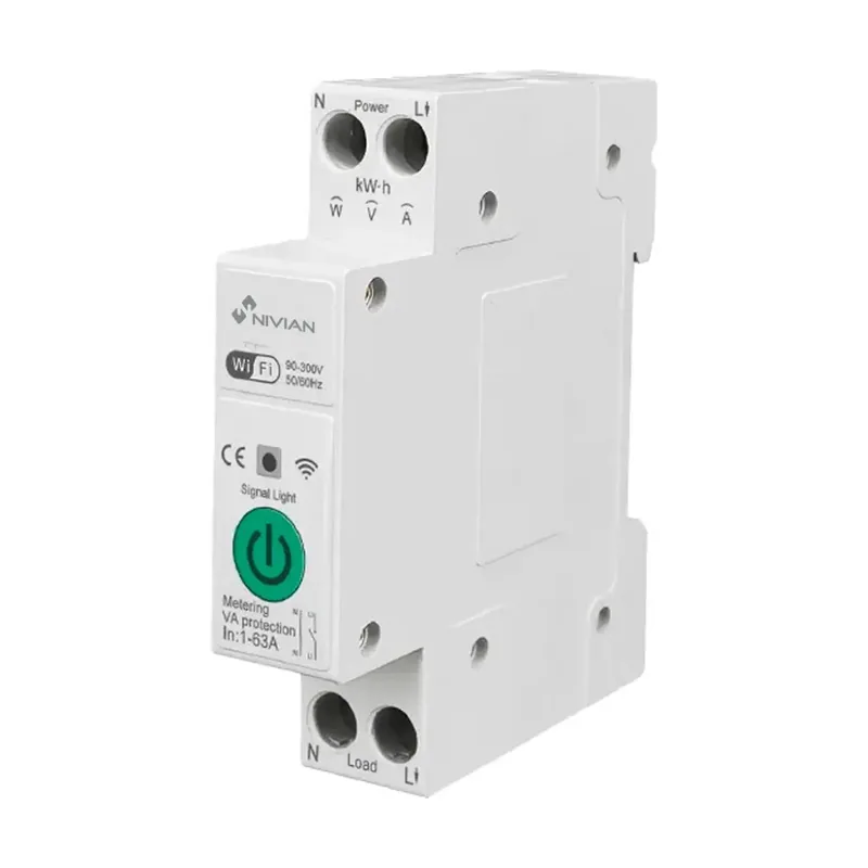 Nivian Smart Medidor Energía Wifi 1-63a Nivian Energymeter65din Nvs-energymeter65din-w