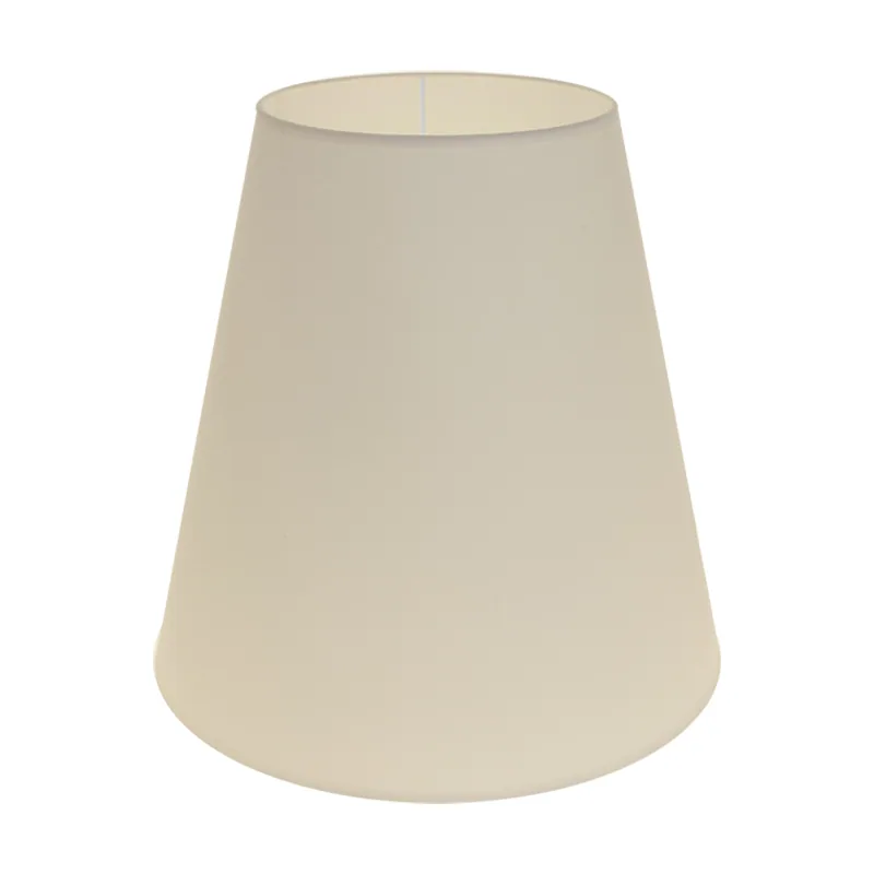 Lumit Pantalla cipriota redondo cónico tela pvc802 con encaje e27 al.35xd.34,5cm beije