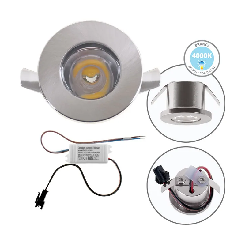 Lumit Foco encastrar deni redondo fijo 1w led 80lm