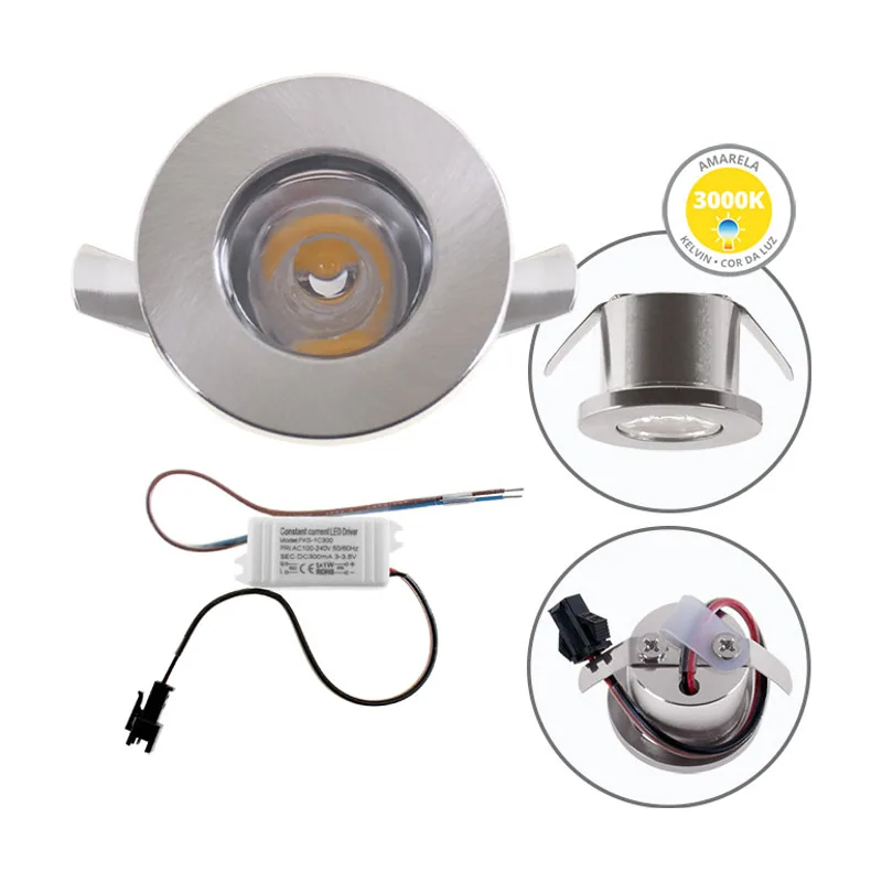 Lumit Foco encastrar deni redondo fijo 1w led 80lm