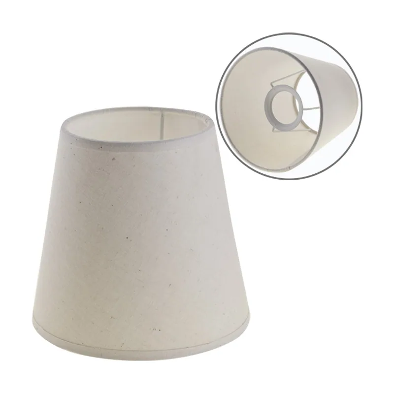 Lumit Pantalla cipriota redondo cónico tela pvc8886 con encaje e27 al.14xd.15cm