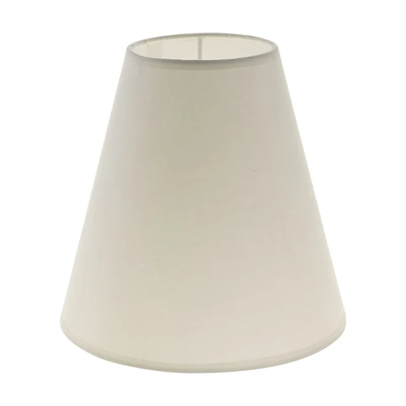 Lumit Pantalla cipriota redondo cónico tela pvc802 con encaje e27 al.20xd.20cm beije