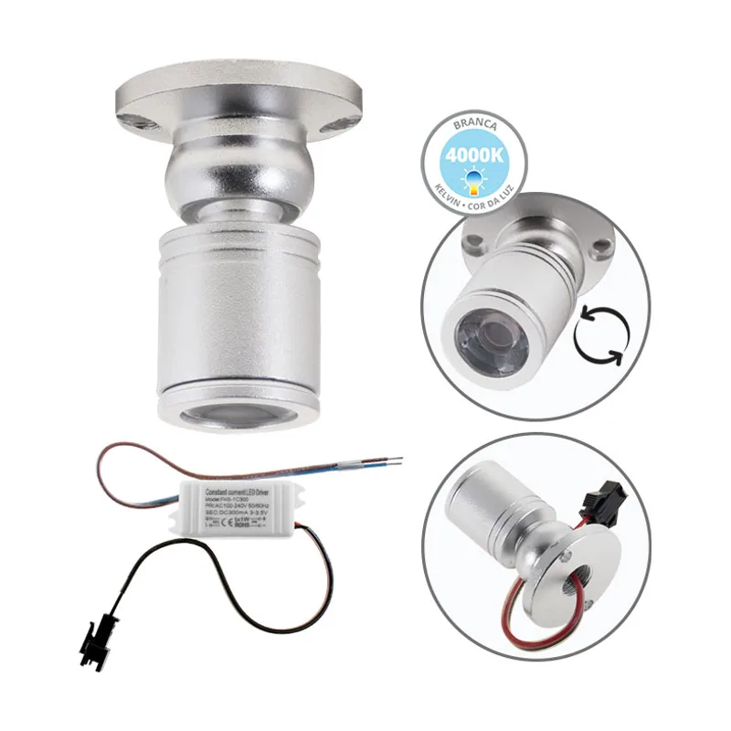 Lumit Foco orientable melvin redondo 1w led 70lm