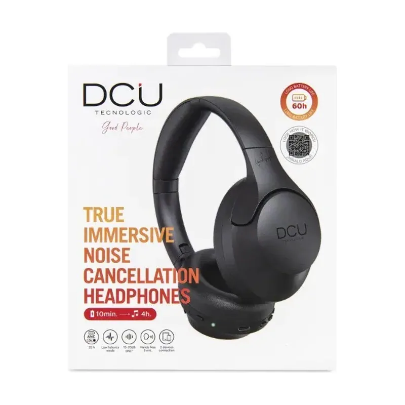 DCU Auriculares Bluetooth True Inmmersive Con Cancelación De Ruido Negro 34152515