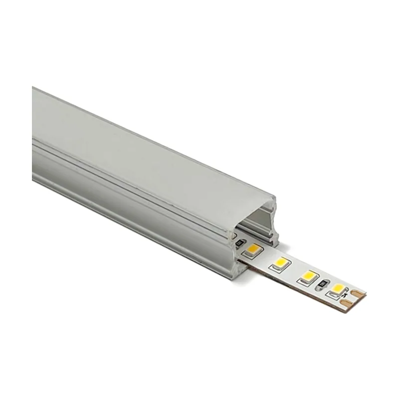 Interlusa Perfil profundo sin alas para tira led con difusor opalino an.17x al.14,5mm