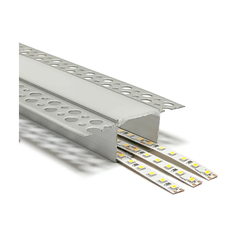 Interlusa Perfil para tira led con difusor opalino an.81x al.25mm para superficies de yeso laminado