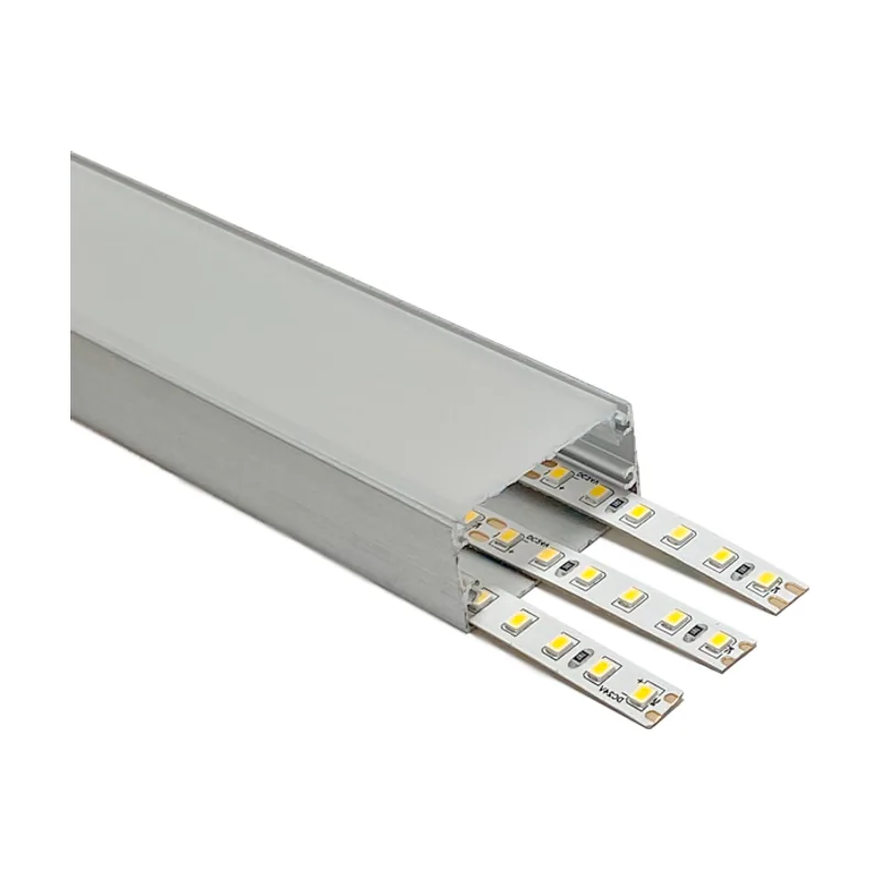 Interlusa Perfil sin alas para tira de led con difusor opalino an.40x al.20mm