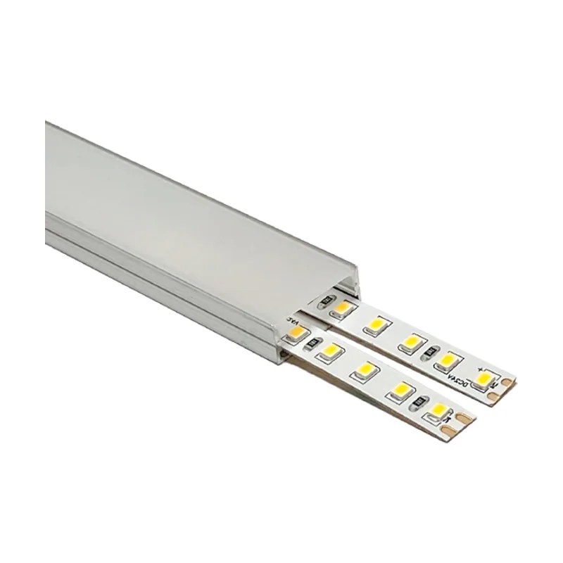 Interlusa Perfil sin alas para tira led con difusor opalino an.23,5x al.9,8mm