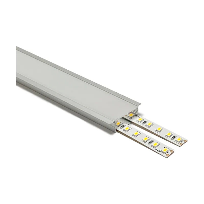 Interlusa Perfil con alas para tira led con difusor opalino para empotrar an.29x al.9.8mm