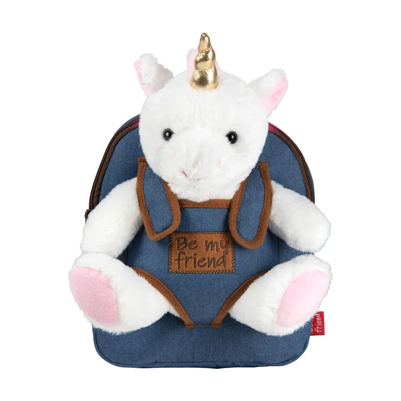 Perletti Mochila peluche 27cm con unicornio Tiara extraible