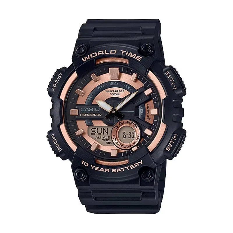 Casio Reloj Hombre Analogico/Digital Cuarzo con Correa de Resina AEQ-110W-1A3