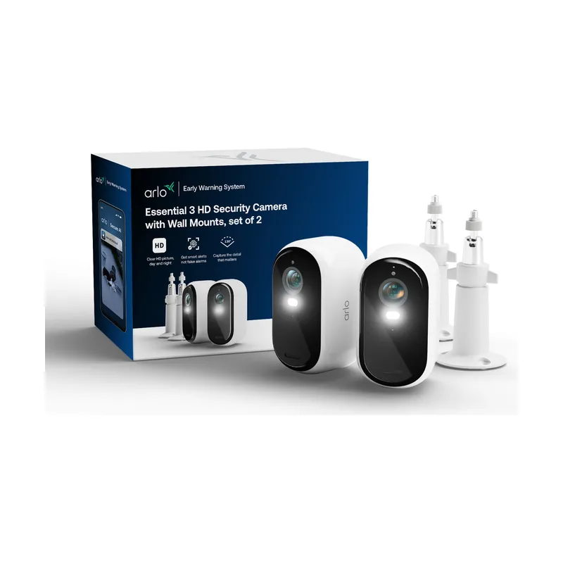 Arlo Essential E3 HD 2-CAMS + 2X MOUNTS Caja