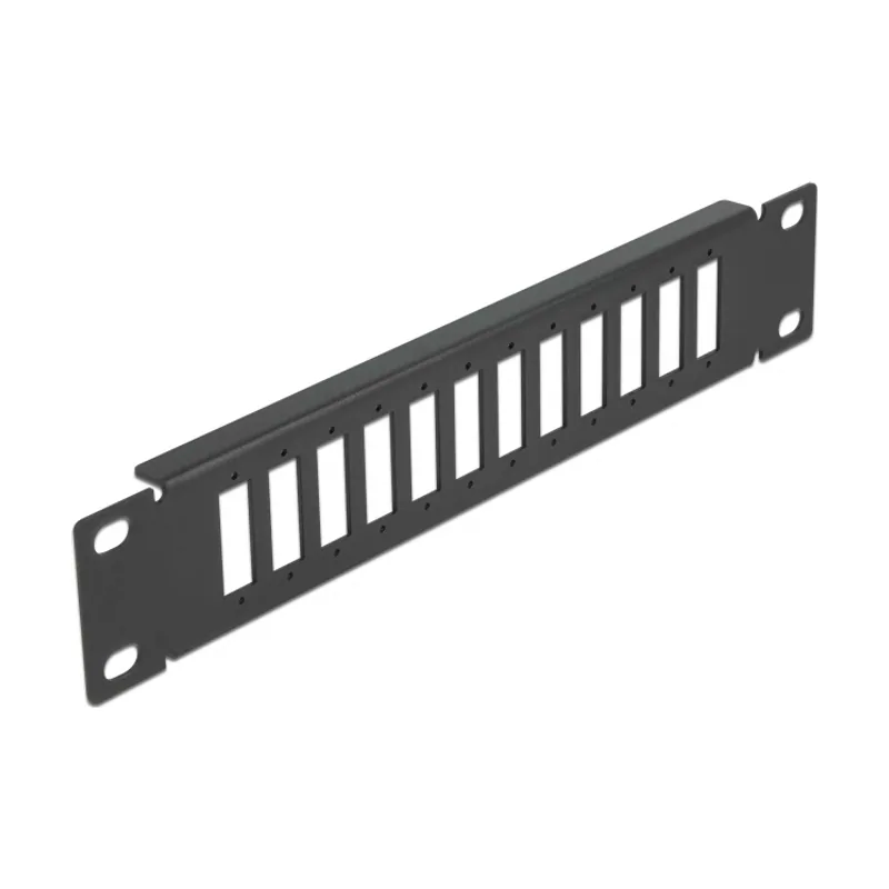 Delock Panel de conexión de fibra óptica de 10" y 12 puertos para SC Duplex/LC Quad 1U