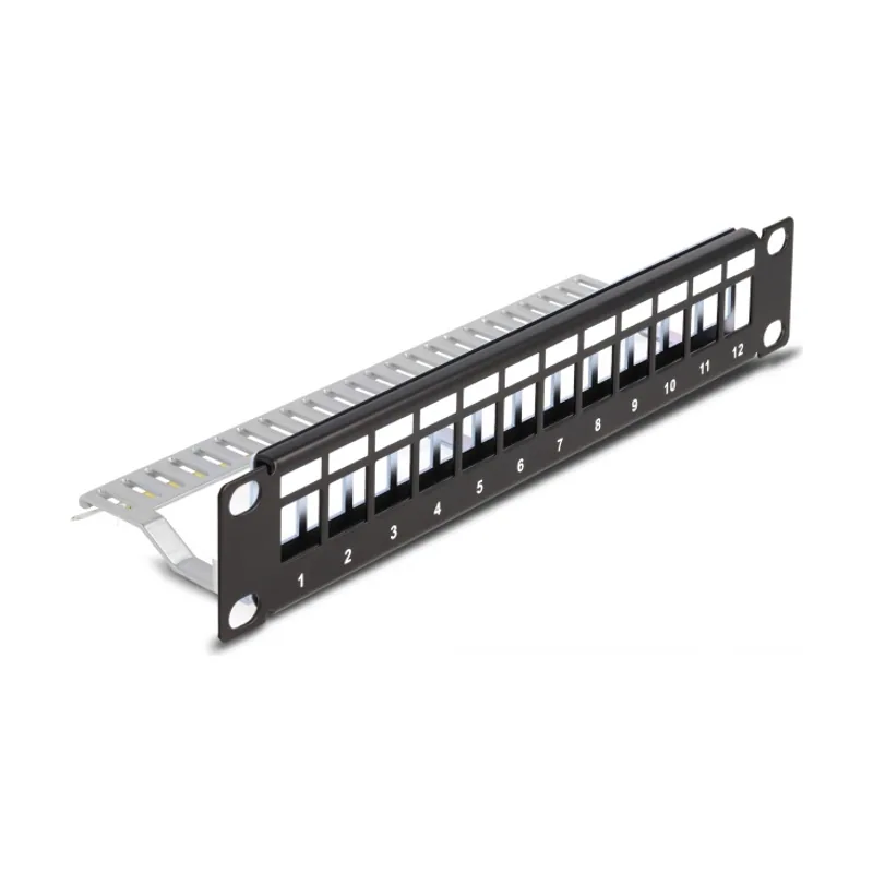 Delock Panel de Conexión Keystone de 10" de 12 puertos con alivio de tensión 1U