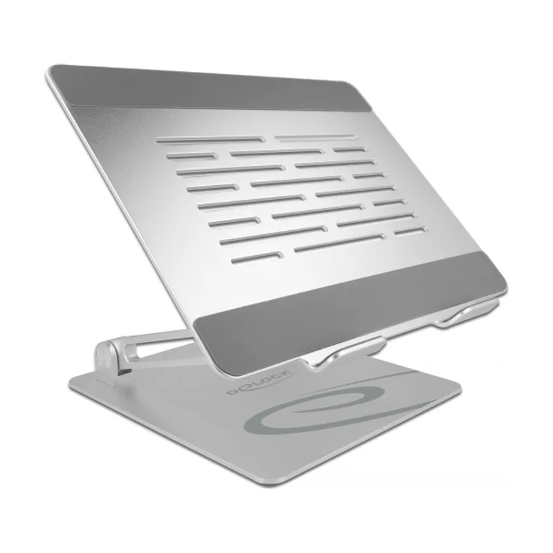 Delock Soporte para tableta y ordenador portátil ajustable de aluminio