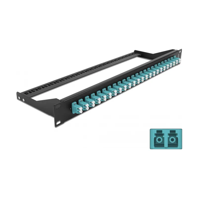 Delock Panel de parches de fibra 19" 24 puertos LC Duplex