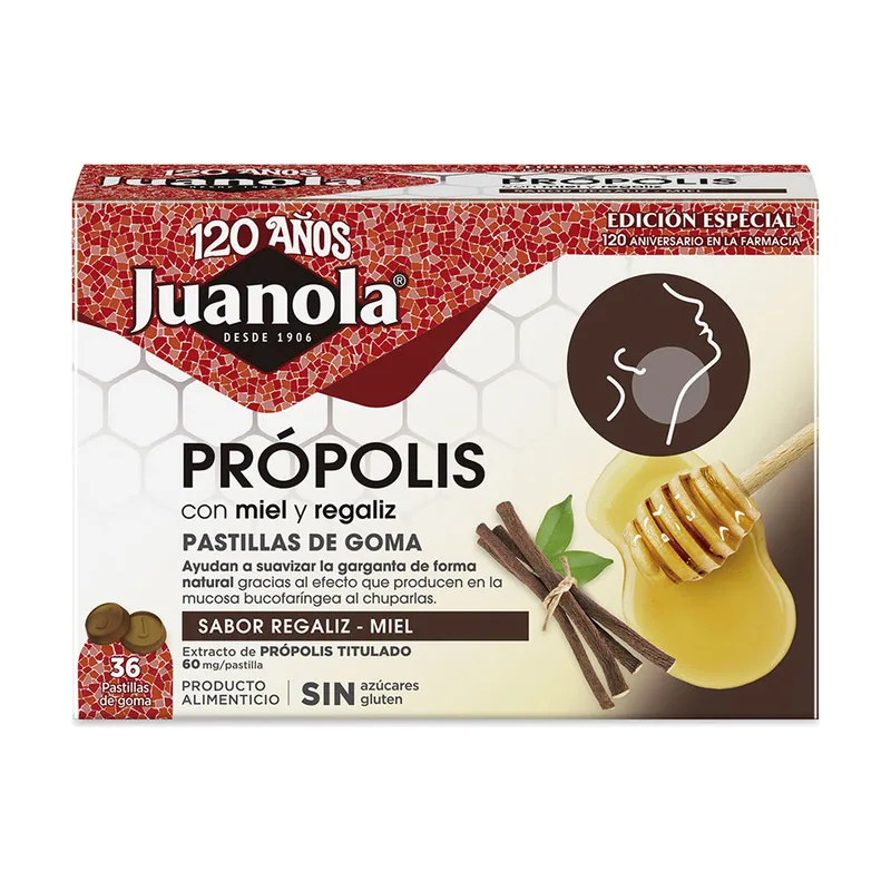 Juanola Própolis regaliz miel gummies 36 u