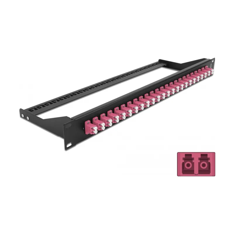 Delock Panel de parches de fibra 19" 24 puertos LC Duplex
