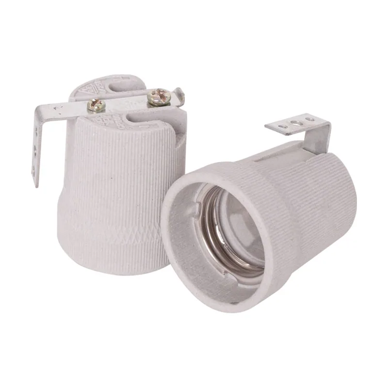 Interlusa Portalámparas e27 blanco de porcelana c/l