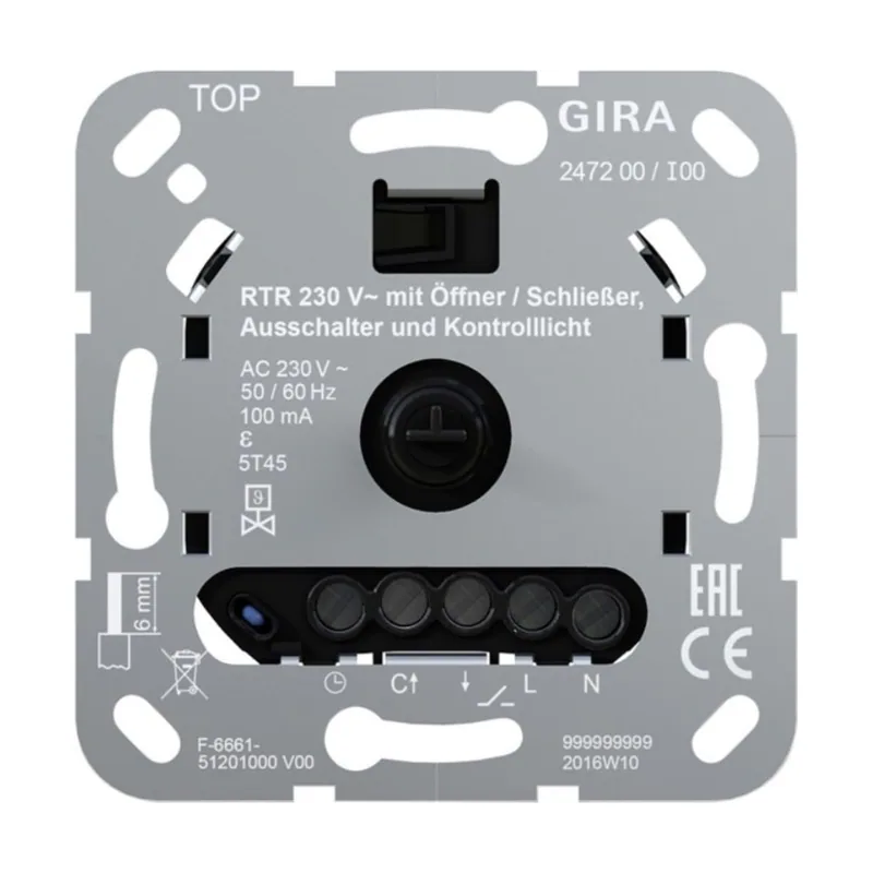 Gira Inserto 247200 RTR 230 V apertura/cierre apagado+control