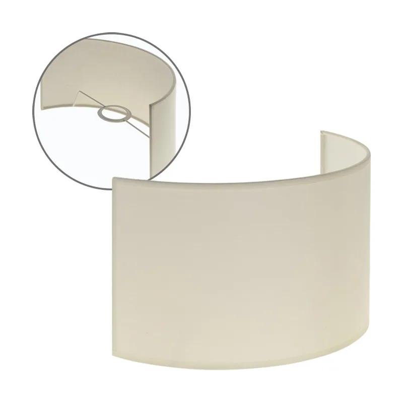 Lumit Pantalla cipriota redondo tela pvc802 con encaje e27 l.30xan.14xal.17cm beije