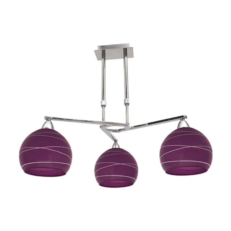 Lumit techo badajoz 3xe14 al.reg.xd.51cm berenjena/cromo