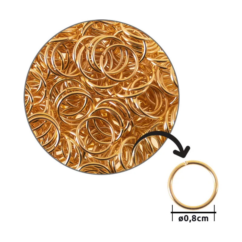 Interlusa Anilla de latón d.0,8cm dorado caja 1000pc