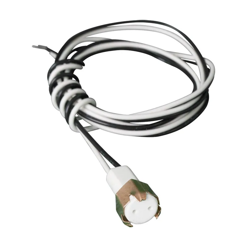 Interlusa Portalámparas de porcelana blanco con casquillo g4 cableado