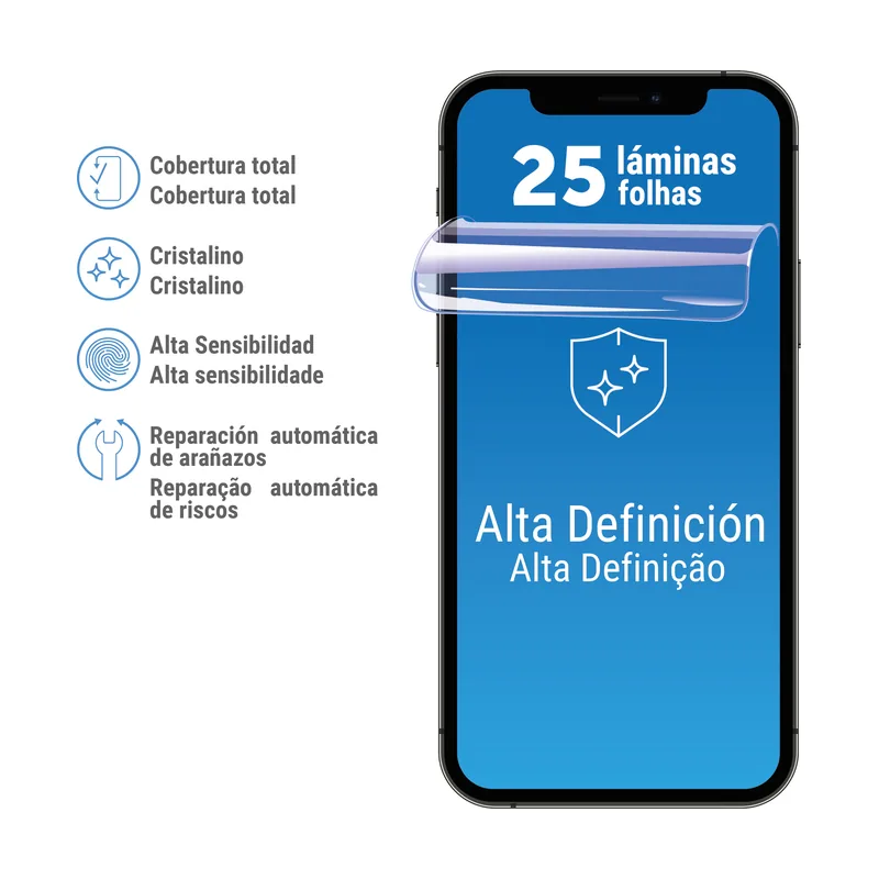 Muvit screen láminas hydrogel protector pantalla alta definición tamaño s hasta 6,8" 120*180mm
