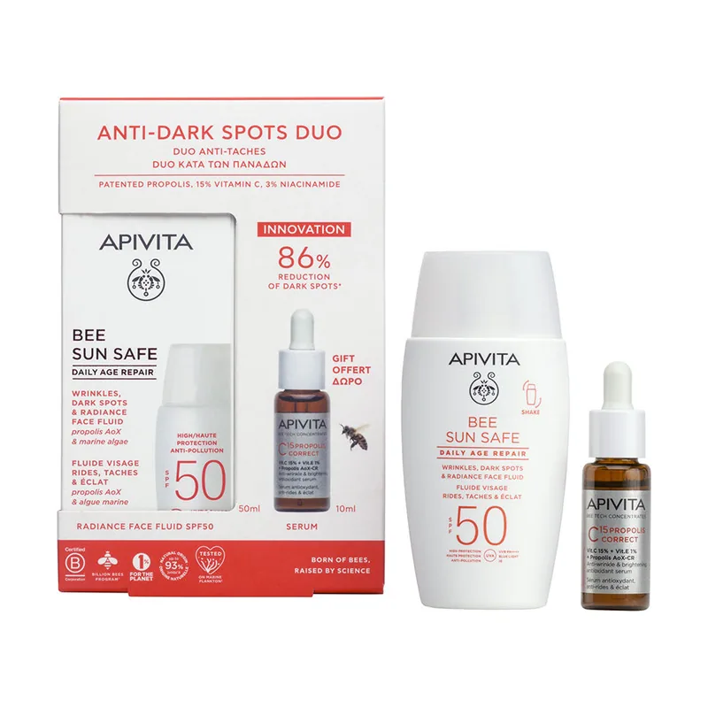 Apivita BEE SUN Safe Reparación Antiedad Diaria SPF50 Estuche 2 pz