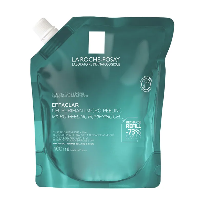 La Roche-Posay EFFACLAR GEL PURIFICANTE MICRO-EXFOLIANTE anti-imperfecciones con ácido salicílico recarga 400 ml
