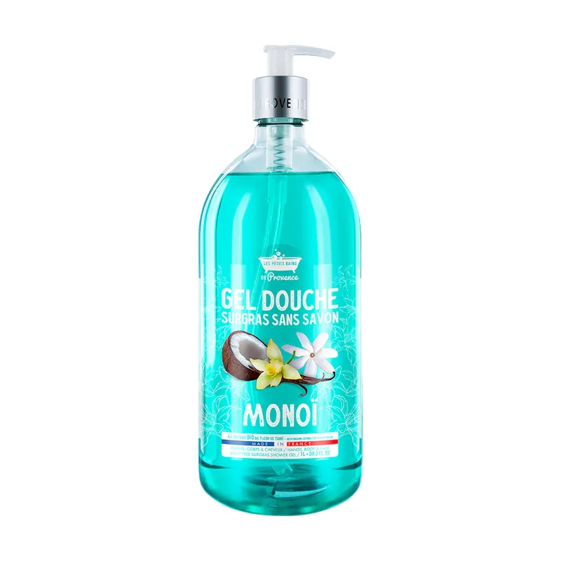 Les petites bains de provence, monoi, shower gel, for body, face & hair, for sensitive skin, 1000 ml