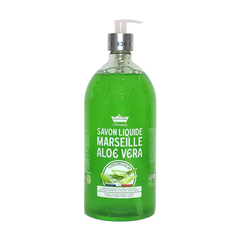 Les petites bains de provence, marseille, aloe vera, liquid soap, for hands & body, 1000 ml