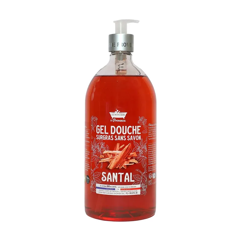 Les petites bains de provence, santal, shower gel, for body, face & hair, for sensitive skin, 1000 ml