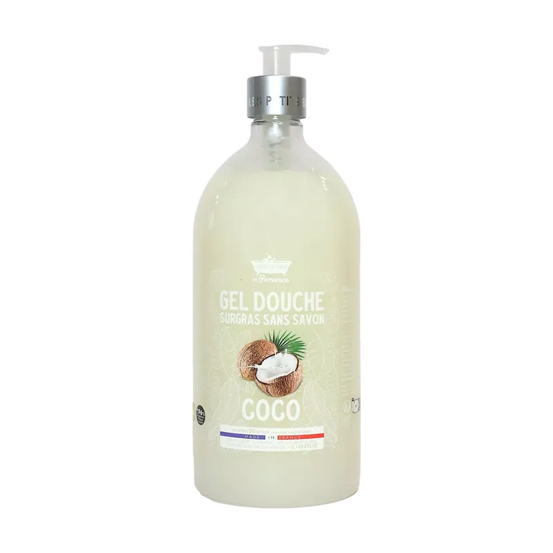 Les petites bains de provence, coconut, shower gel, for sensitive skin, 1000 ml