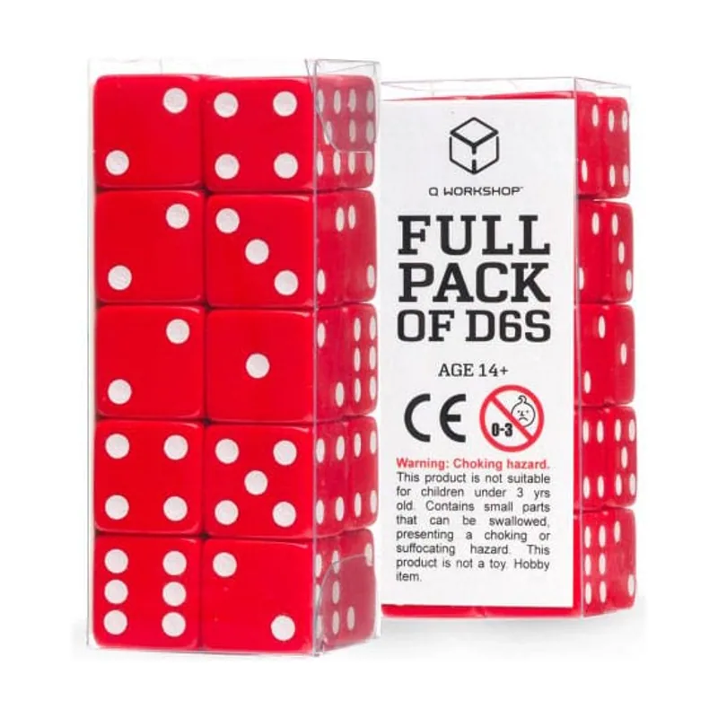 Q workshop pack de dados full pack d6 rojo 20