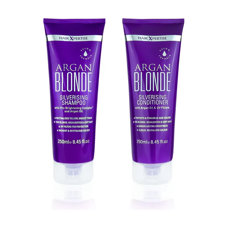 Hair xpertise Champú y acondicionador púrpura amarillo para cabello rubio