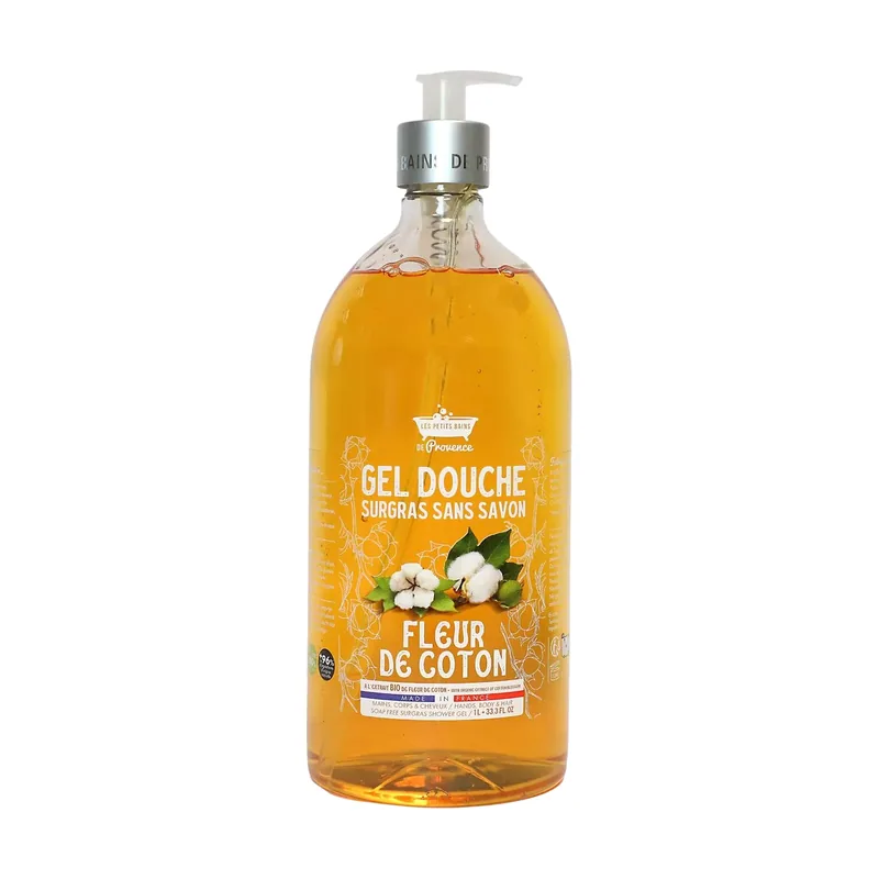Les petites bains de provence, fleur de coton, shower gel, for sensitive skin, 1000 ml