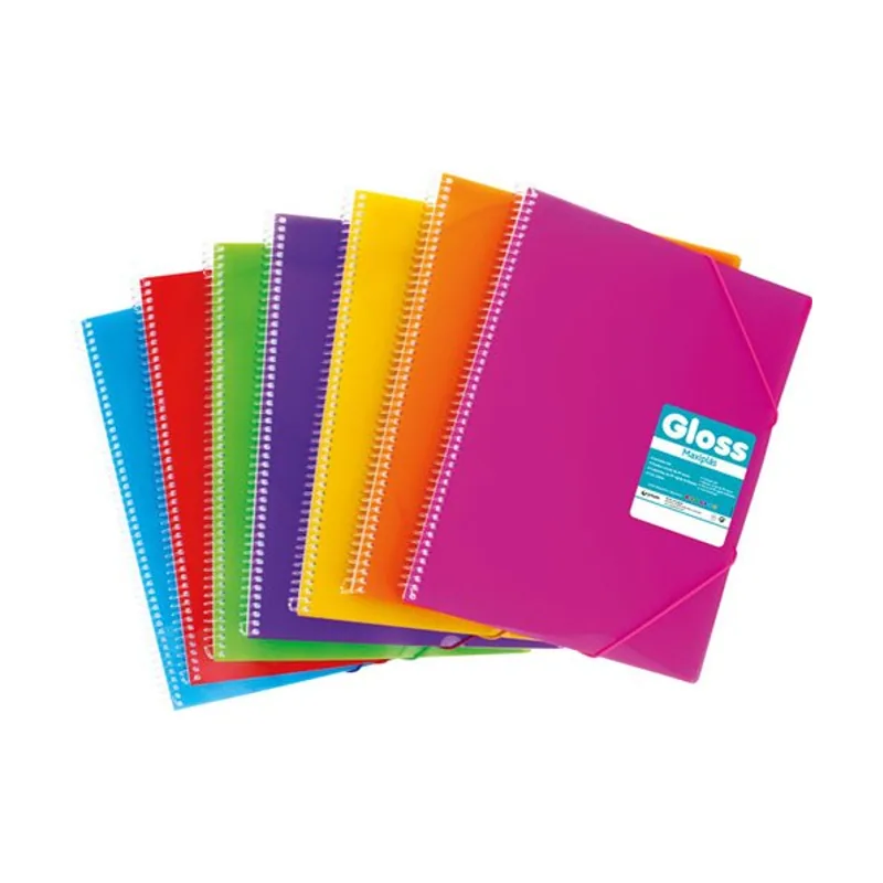 Maxiplas Carpeta fundas tarifario grafoplas espiral p.p.maxiplas gloss a4 expositor de 16 4unidades por número fundas