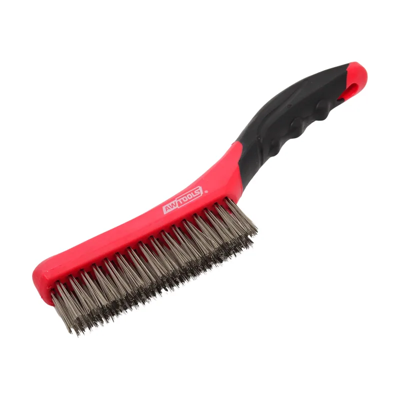 Awtools szczotka druciana 4-rzędowa gęsta 260mm plastikowa rączka
