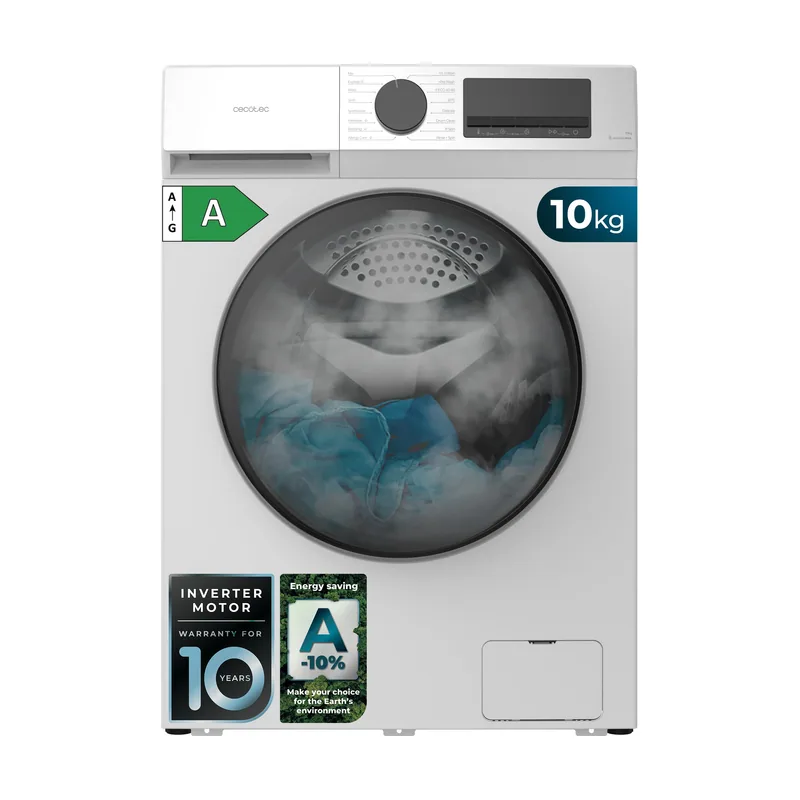 Cecotec blanca de 10 kg de capacidad y 1410 rpm