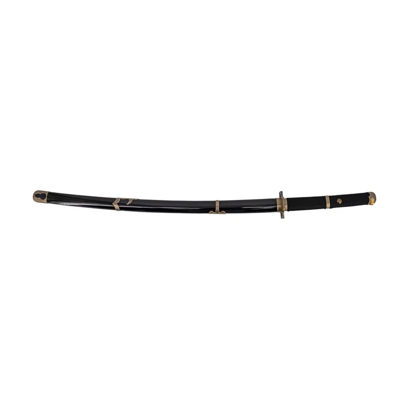 Amont Katana Funcional S6068 Yubashiri de Zoro de One Piece réplica no de 105 cm hoja de acero al carbono AISI 1045 acabada en negro con dentado en