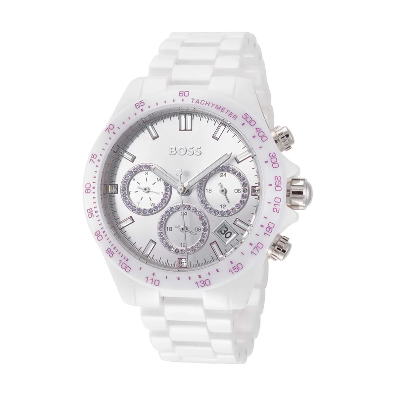 Hugo Boss BOSS Reloj Analógico de Cuarzo Multifunción para Mujer Colección Novia con Correa de Cerámica