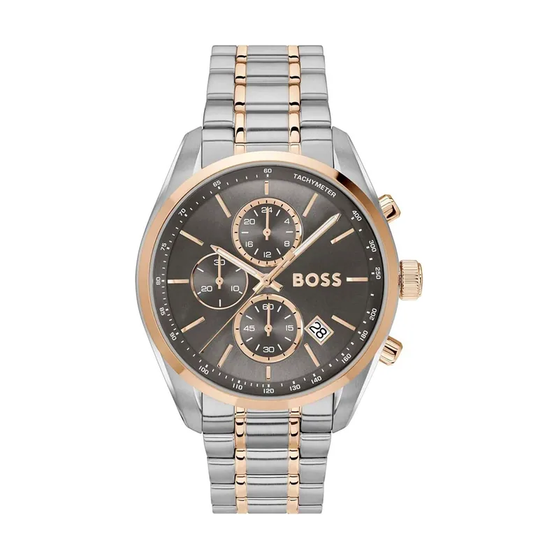 Hugo Boss BOSS Reloj Cronógrafo de Cuarzo con Calendario para Hombre Colección Grand Prix 44 con Correa