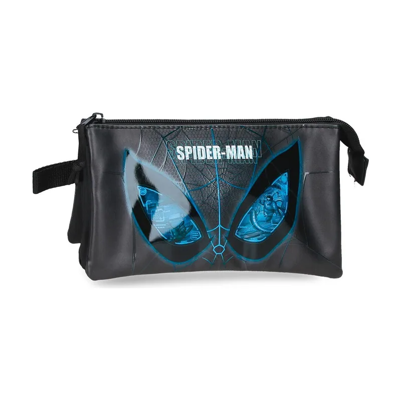 Joumma bags Joumma Marvel Spiderman Is Watching Us Estuche Triple Negro 22x12x5 cm PVC