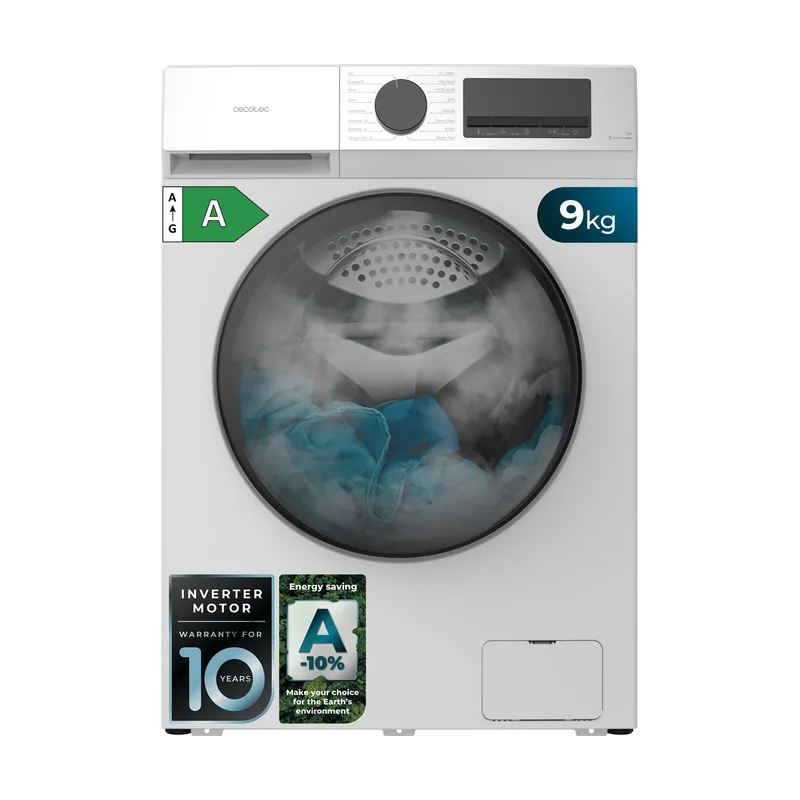 Cecotec blanca de 9 kg de capacidad y 1400 rpm