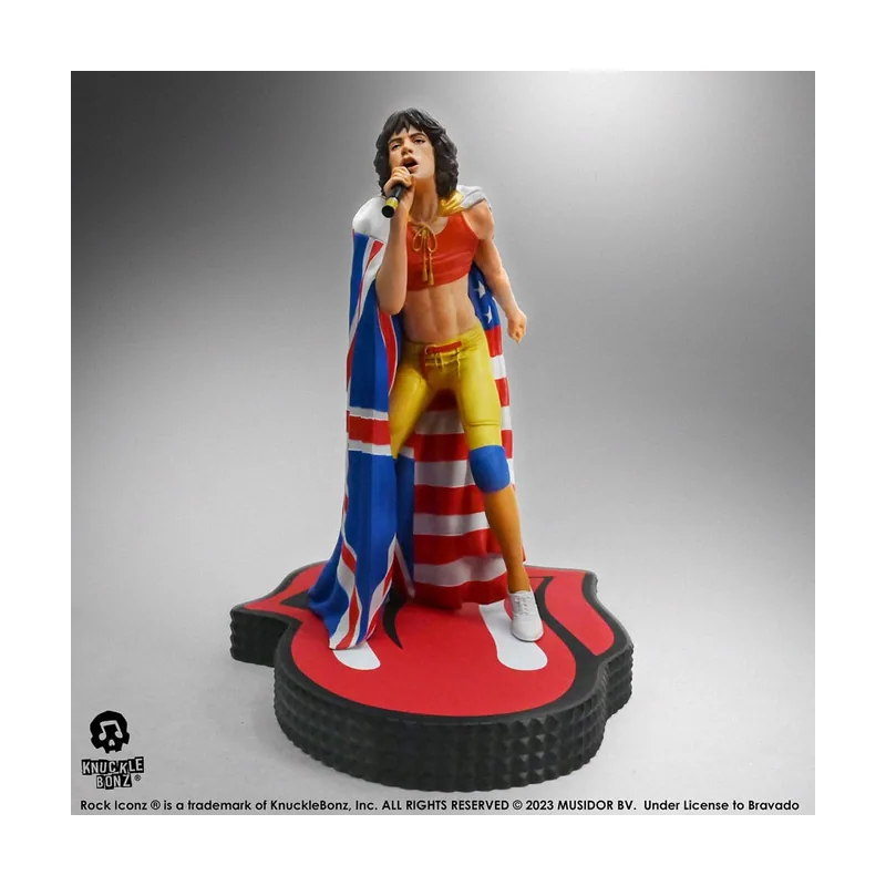 Knucklebonz The rolling stones estatua rock iconz mick jagger tattoo you tour 1981 22 cm