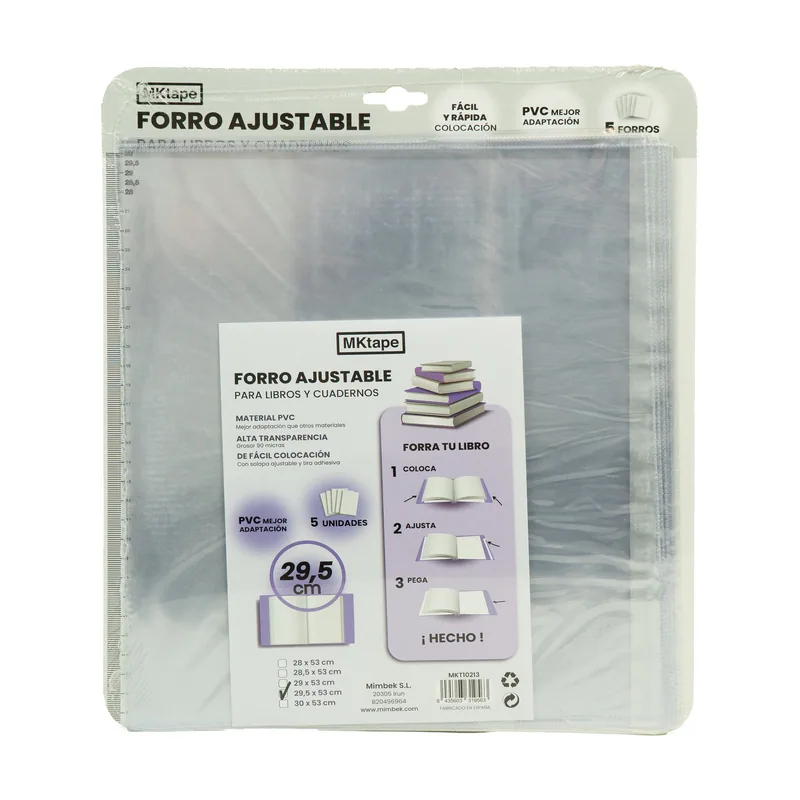 Mktape Forro de libro ajustable 29,5cm